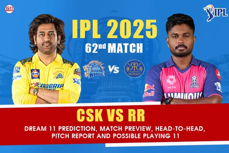 CSK vs RR 62nd Match IPL 2025: Dream 11 Prediction, Match Preview, Head-to-Head, And Pitch Report-0