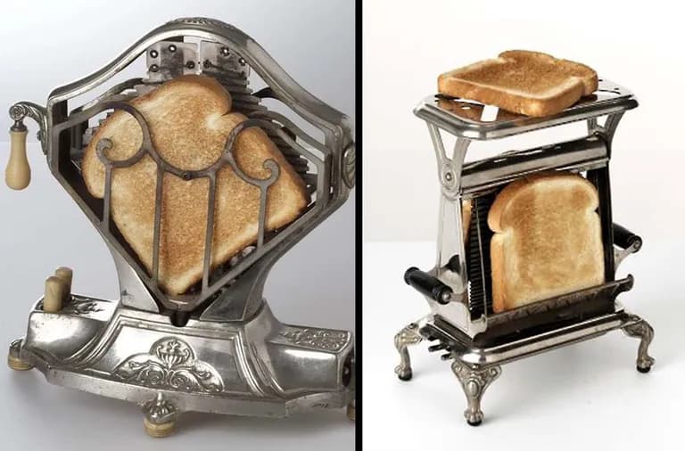  toaster waffle iron French loaf bagel beigel plate rack-0